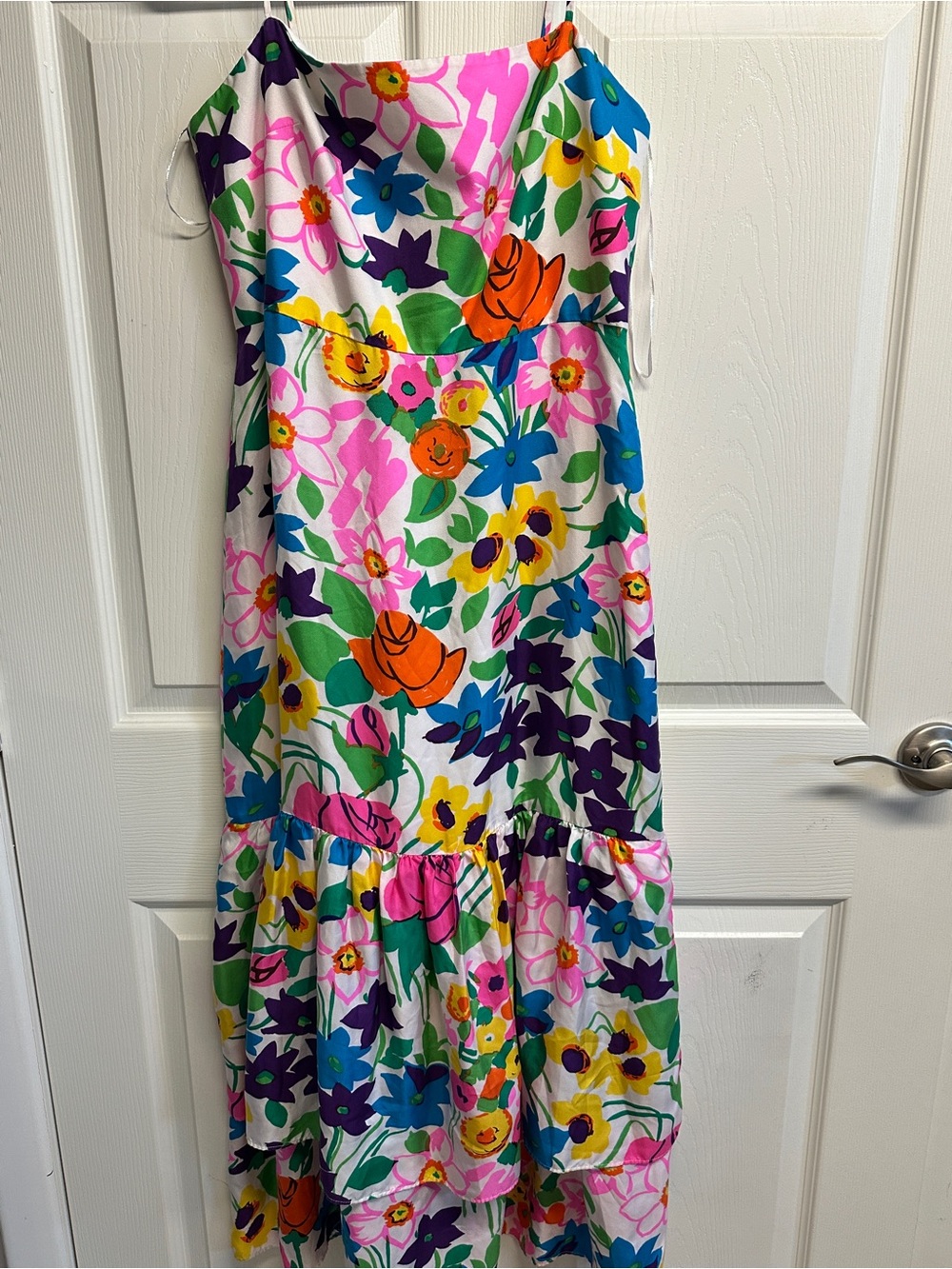 J. Crew Pink, Orange & Green Floral Slip Dress
